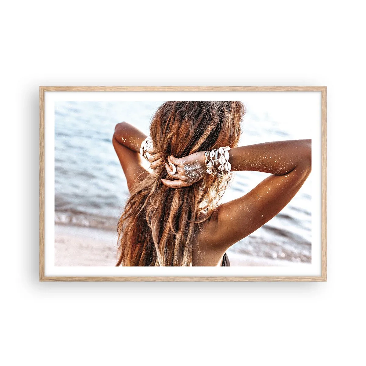 Poster in einem Rahmen aus heller Eiche - Eine Schwester von Wasser und Sonne - 91x61 cm