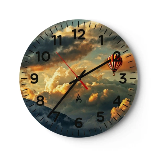 Wanduhr - Glasuhr - Ich fliege, weil ich es will - 30x30 cm