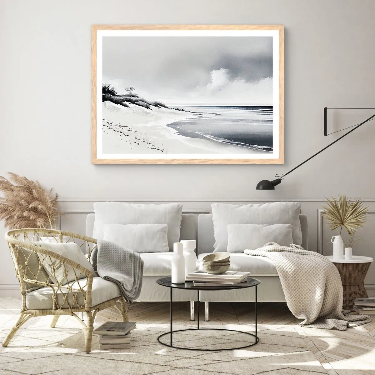 Poster in einem Rahmen aus heller Eiche - Für immer zusammen - 100x70 cm