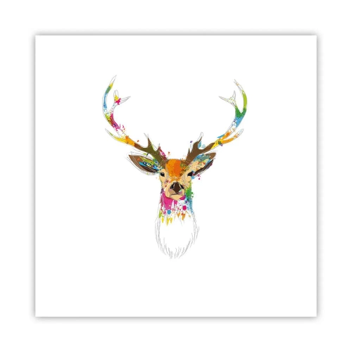Poster - Ein mildes Reh in Farbe getaucht - 40x40 cm