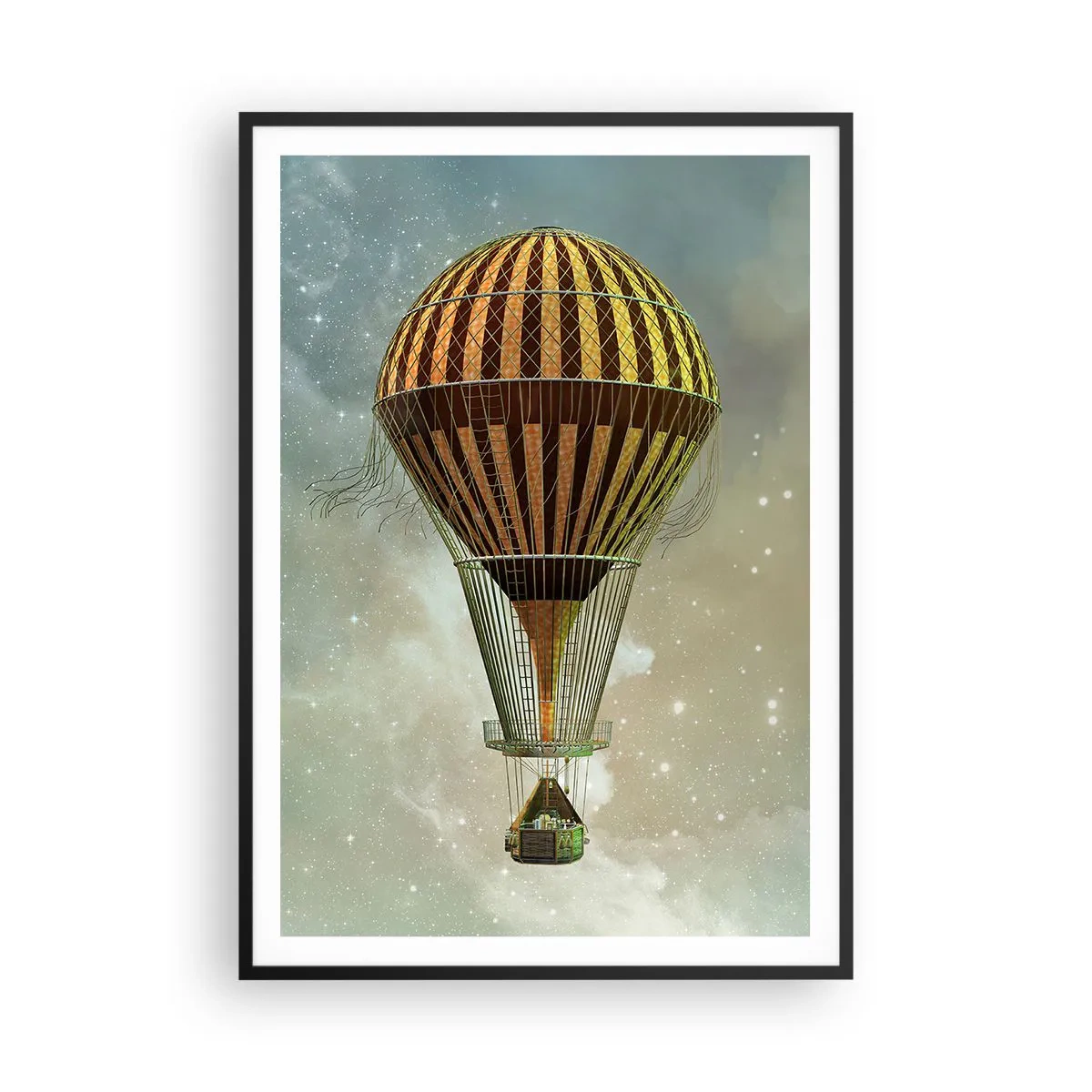 Poster in einem schwarzem Rahmen - Pionierflüge - 70x100 cm
