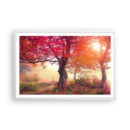 Poster in einem weißen Rahmen - Blühende Raserei - 91x61 cm