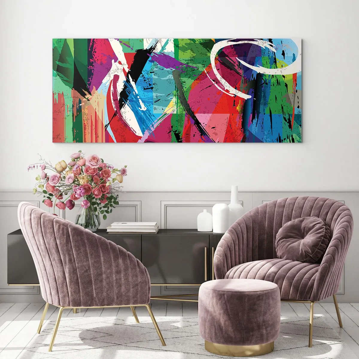 Glasbild - Bild auf glas - Schnell, spritzig und springt - 90x30 cm