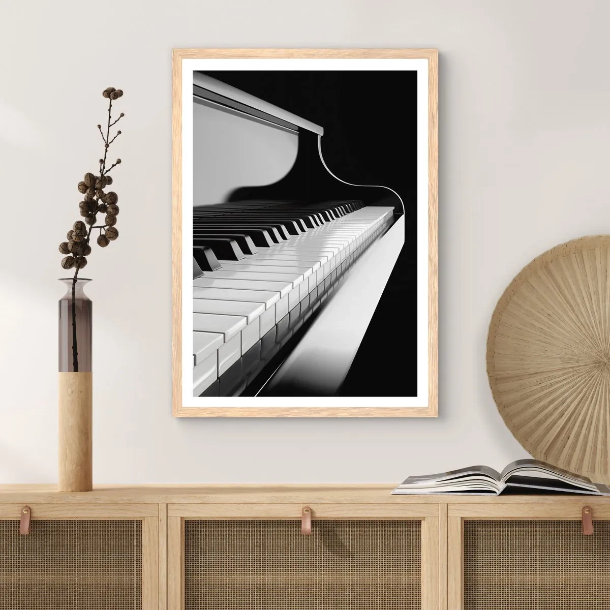 Poster in einem Rahmen aus heller Eiche - Harmonie von Formen und Farben - 61x91 cm