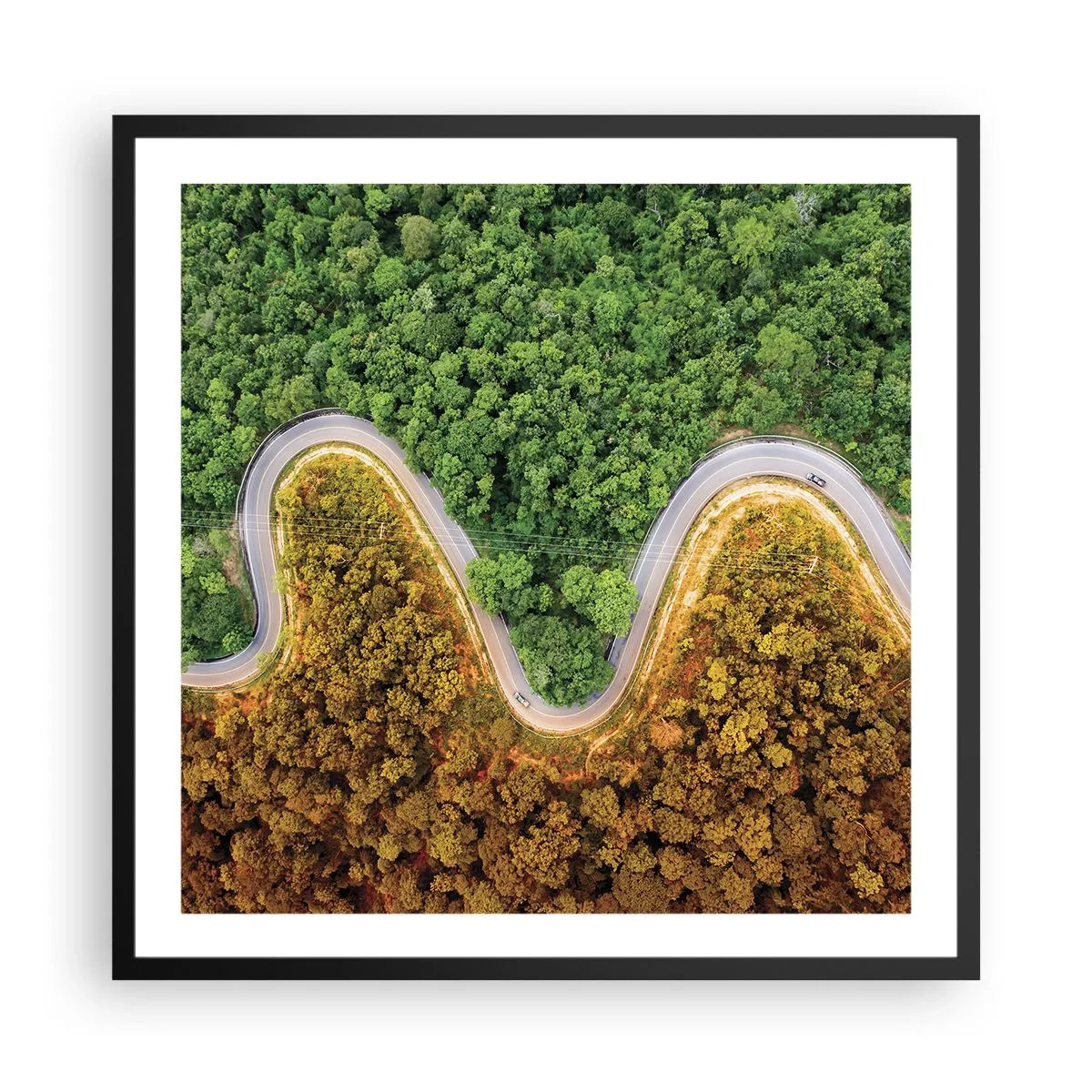 Poster in einem schwarzem Rahmen - Grenzen und Durchbrüche - 60x60 cm