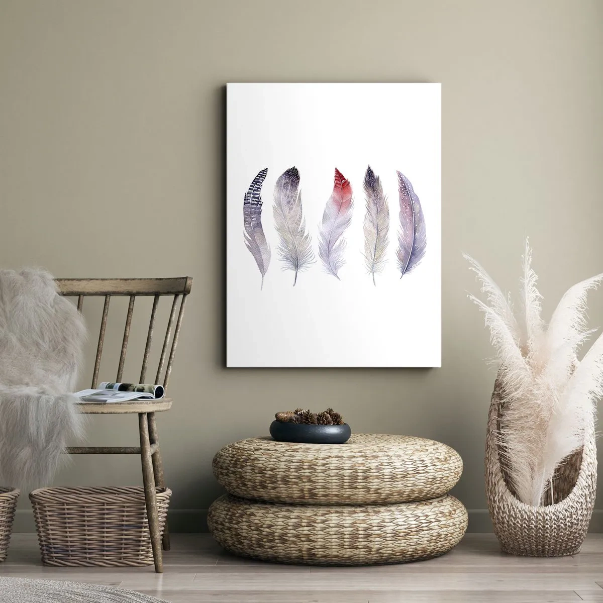 Bild auf Leinwand - Leinwandbild - Zart wie mehrfarbiger Nebel - 55x100 cm