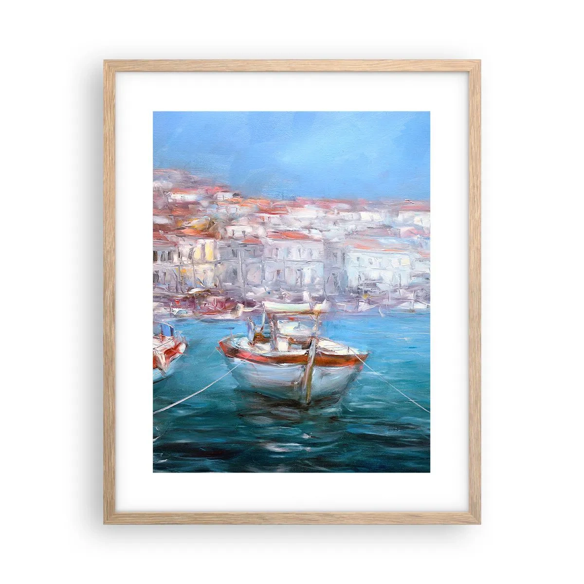 Poster in einem Rahmen aus heller Eiche - Italienische Bucht - 40x50 cm