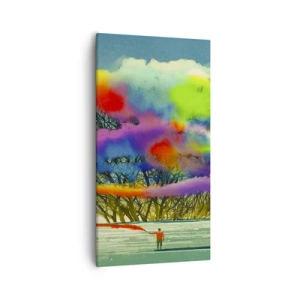 Bild auf Leinwand - Leinwandbild - Erwecke diese Welt zum Leben - 55x100 cm