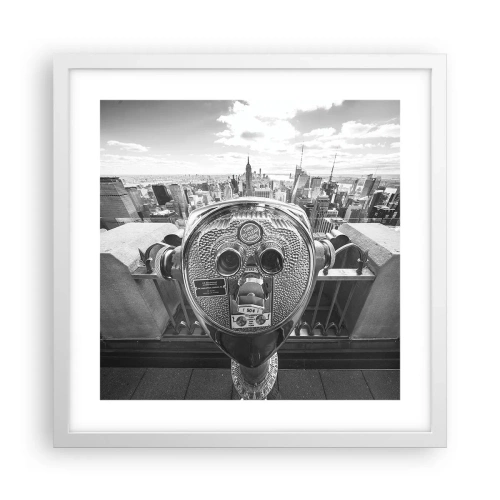 Poster in einem weißen Rahmen - Stadt über den Städten - 40x40 cm