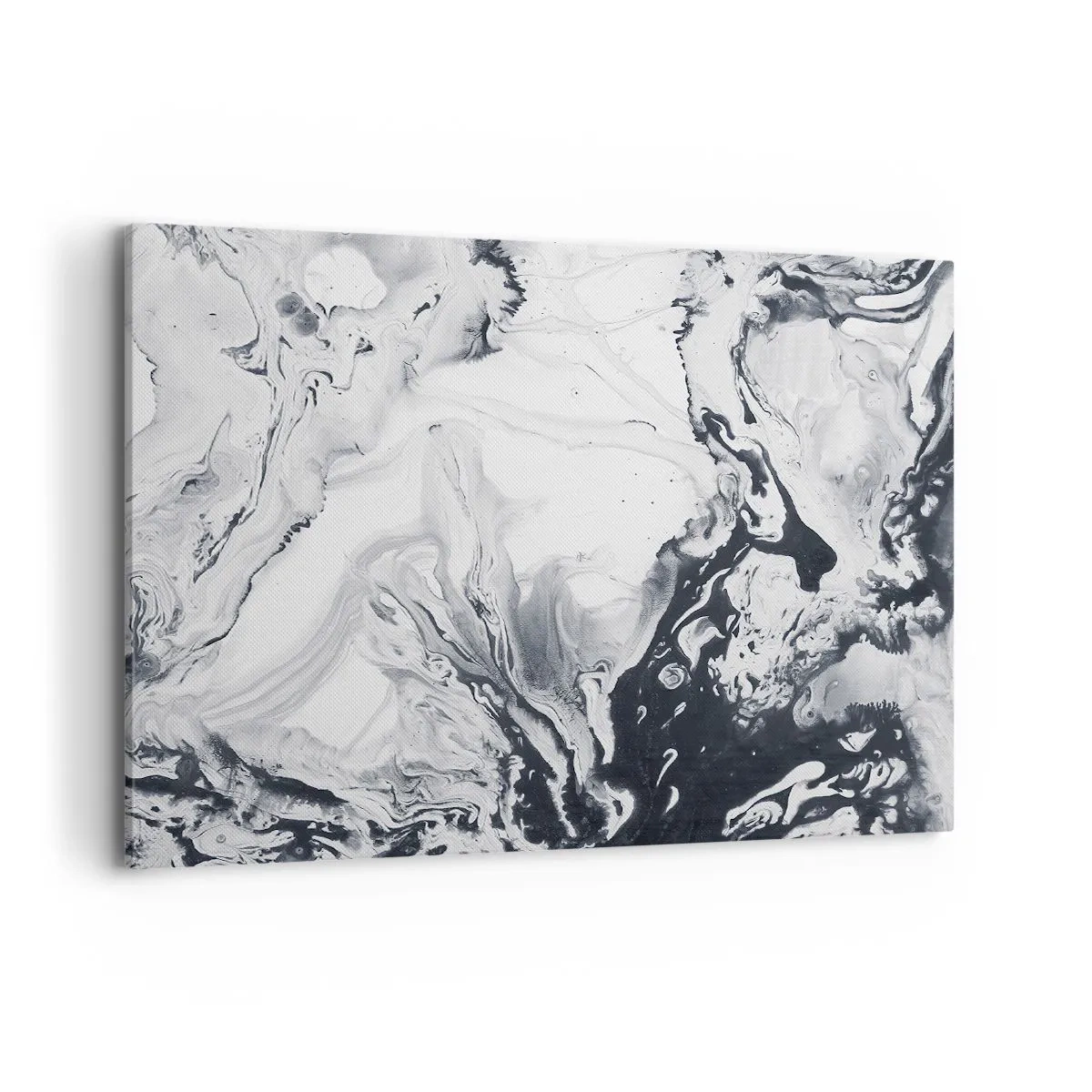 Bild auf Leinwand - Leinwandbild - Monochromes abstraktes Muster mit Marmoreffekt - 100x70cm - Das Innere der Erde - Moderne Wanddekoration für Wohnzimmer und Schlafzimmer ARTTOR