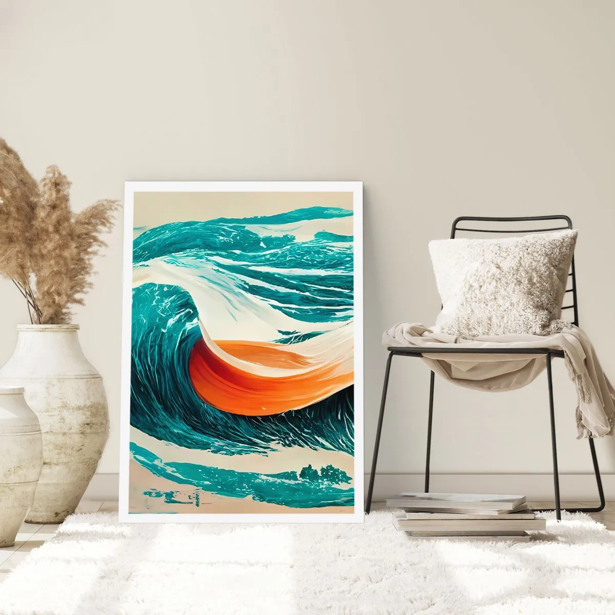 Poster - Eine dynamische Welle in abstrakten Farben - 50x70cm - Traum eines Surfers - Moderne Wanddekoration für Wohnzimmer und Schlafzimmer ARTTOR