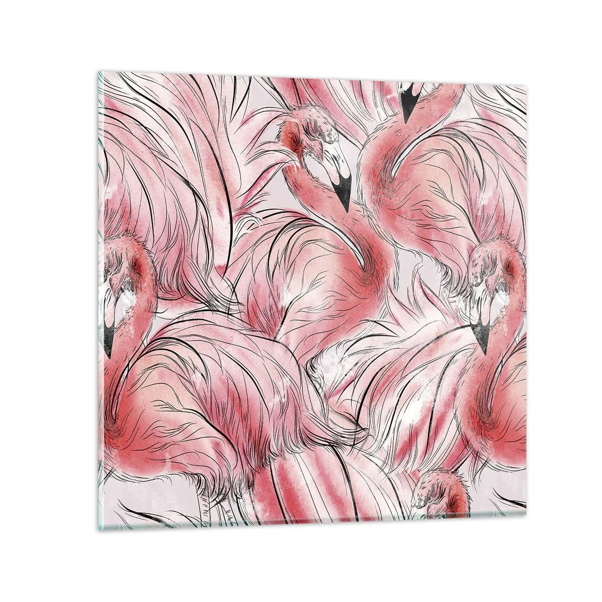 Glasbild - Bild auf glas - Bird Corps de Ballet - 30x30 cm