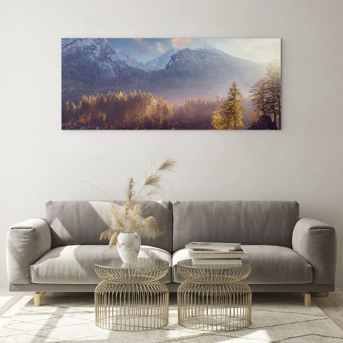 Glasbild - Bild auf glas - In den Bergen und Tälern - 100x40 cm