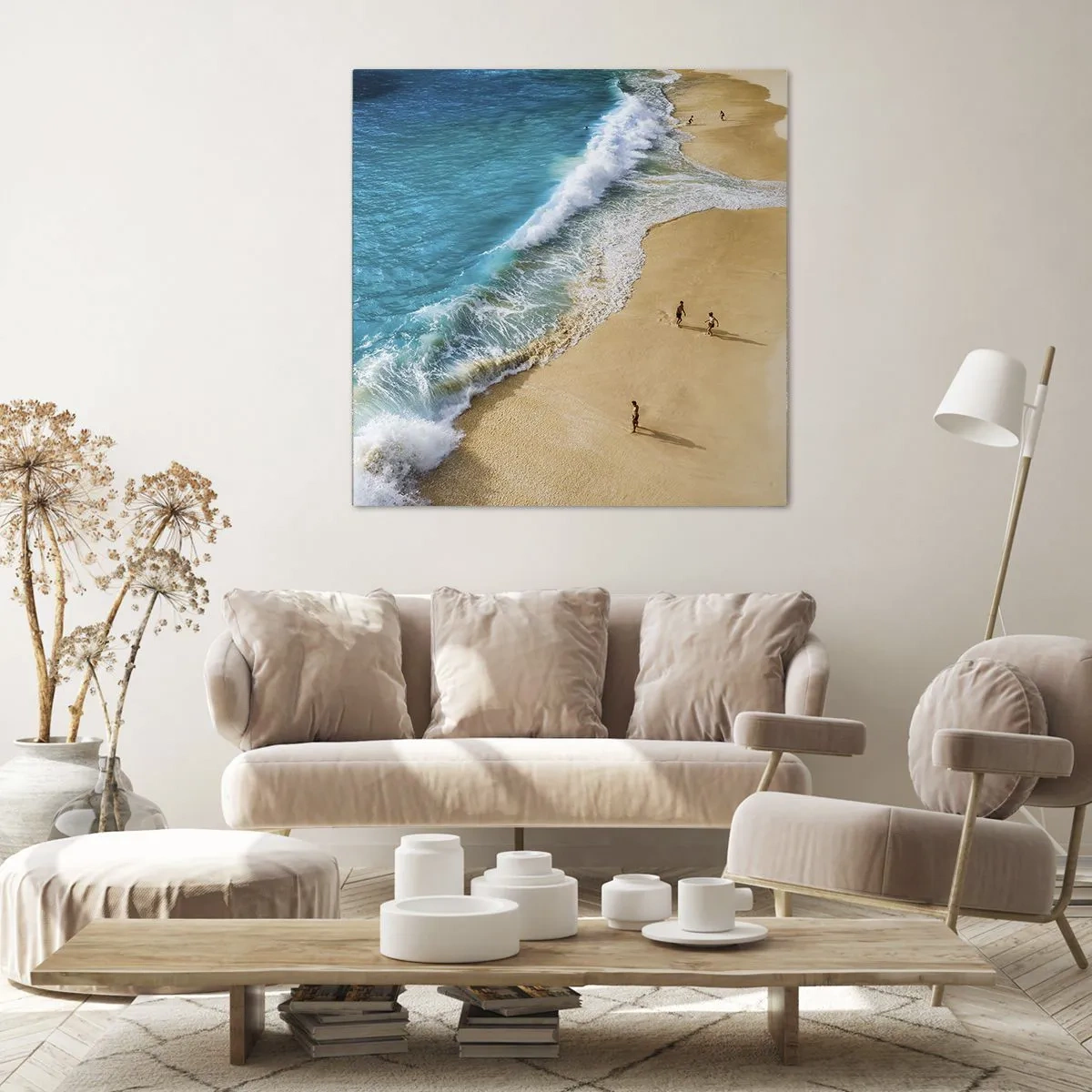 Bild auf Leinwand - Leinwandbild - Und dann die Sonne, der Strand… - 50x50 cm
