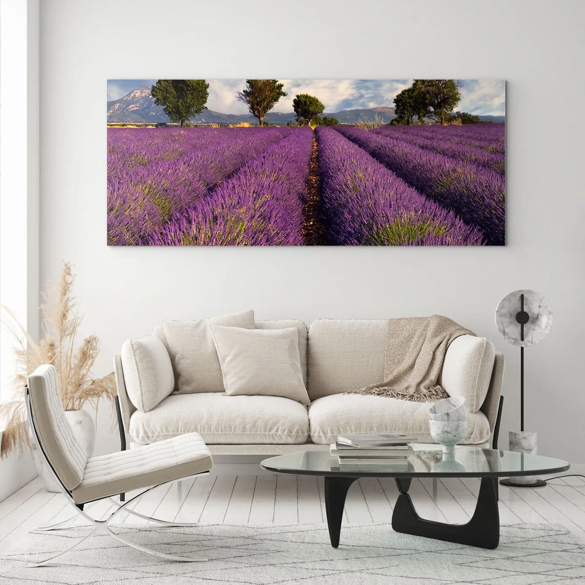 Glasbild - Bild auf glas - Lavendelfelder - 100x40 cm