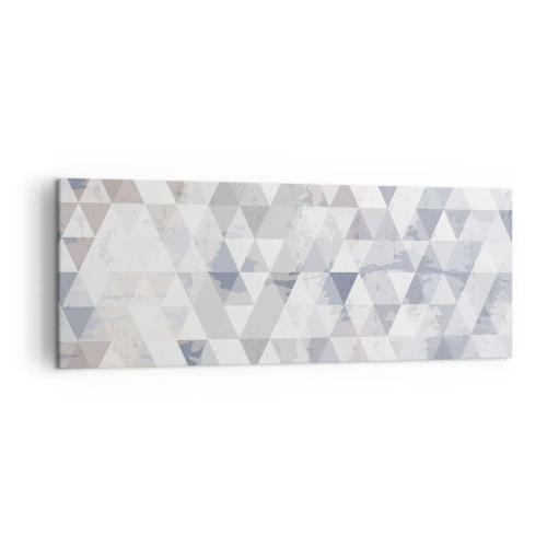 Bild auf Leinwand - Leinwandbild - Geometrisches Dreiecksmuster in Pastelltönen - 140x50cm - Im Rhythmus auf drei - Moderne Wanddekoration für Wohnzimmer und Schlafzimmer ARTTOR