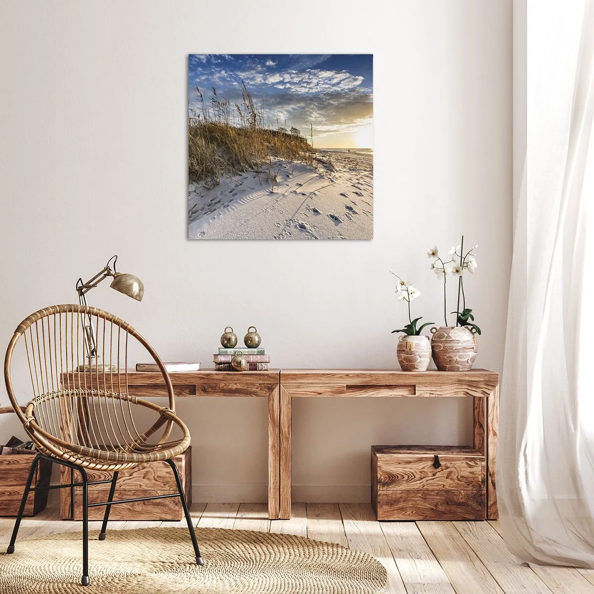 Bild auf Leinwand - Leinwandbild - Einladung zu einem Spaziergang - 30x30 cm