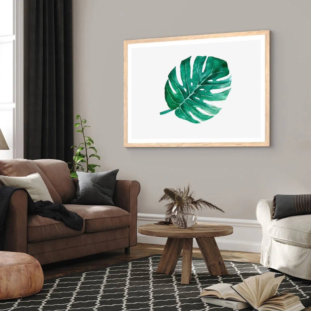 Poster in einem Rahmen aus heller Eiche - Grünes Konzept - 40x30 cm