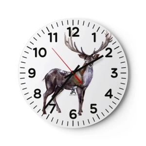 Wanduhr - Glasuhr - König des nördlichen Waldes - 30x30 cm