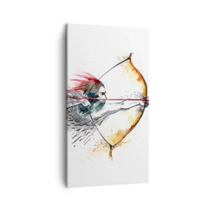 Bild auf Leinwand - Leinwandbild - Mythischer Krieger mit feurigem Bogen - 45x80 cm