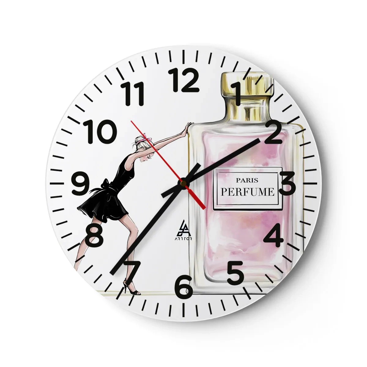 Wanduhr - Glasuhr - Essenz der Weiblichkeit - 40x40 cm