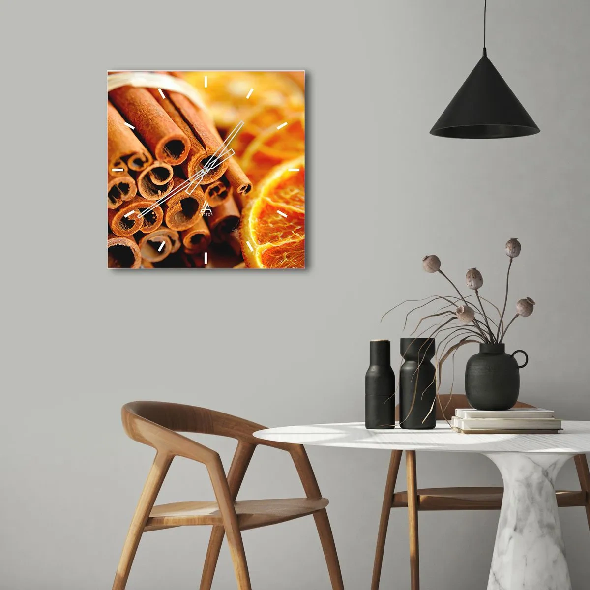 Wanduhr - Glasuhr - Kannst du ihr Aroma riechen? - 40x40 cm