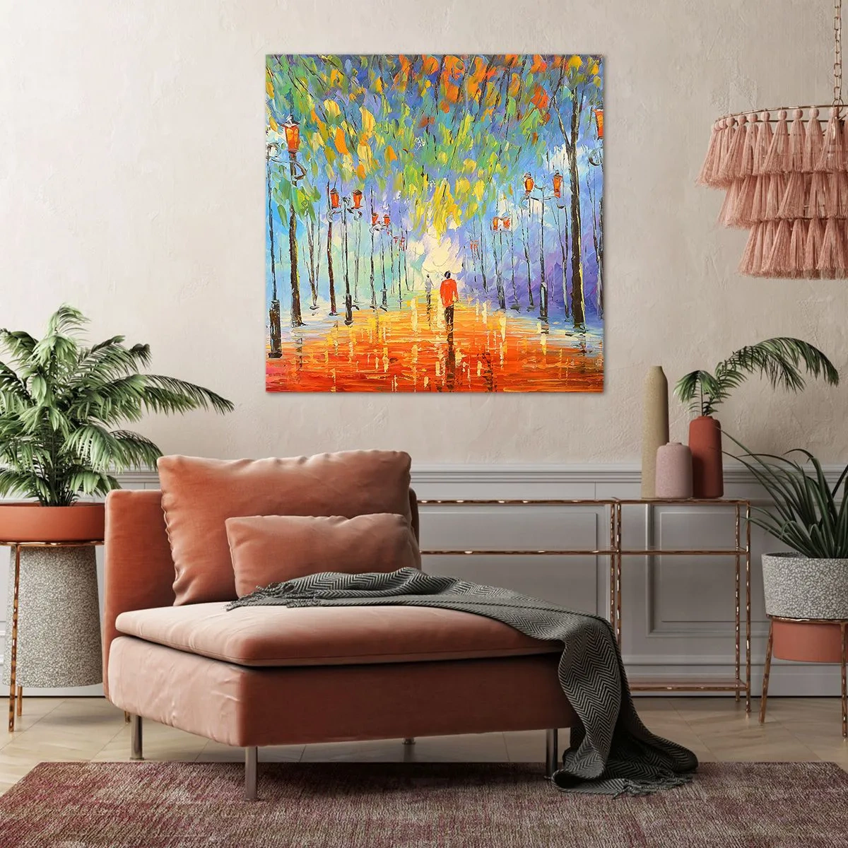 Bild auf Leinwand - Leinwandbild - Nachtlied des Regens - 60x60 cm