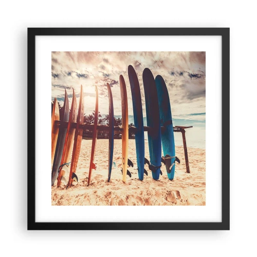 Poster in einem schwarzem Rahmen - Gute Nacht bis morgen - 40x40 cm