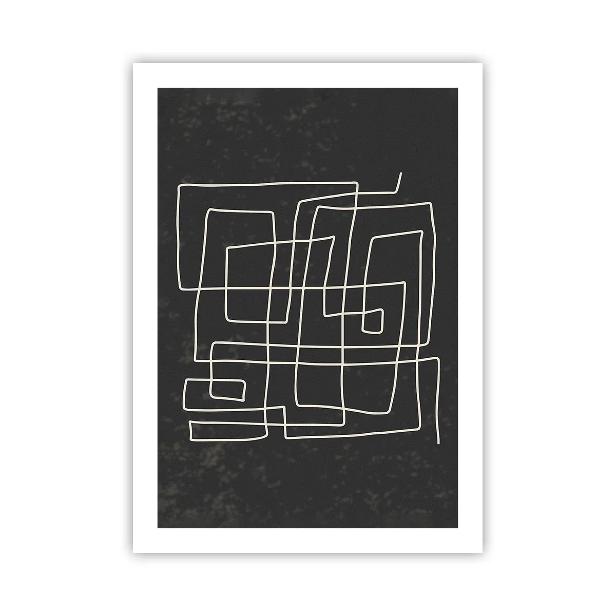 Poster - Geometrische Abstraktion auf schwarzem Hintergrund - 50x70cm - Nicht so einfach - Moderne Wanddekoration für Wohnzimmer und Schlafzimmer ARTTOR