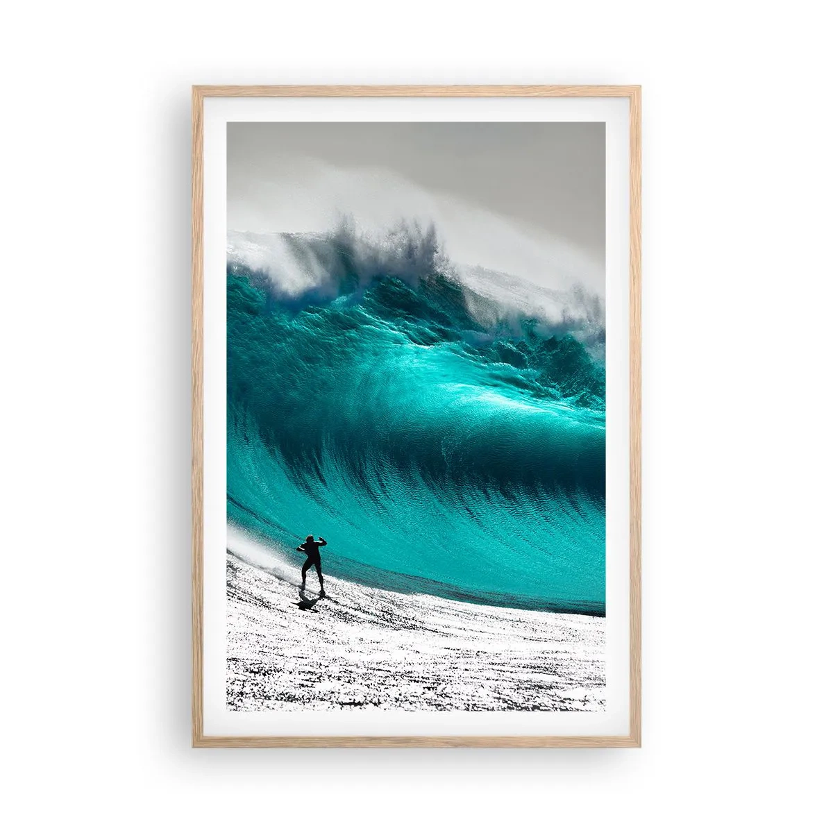 Poster in einem Rahmen aus heller Eiche - Herausforderung angenommen - 61x91 cm