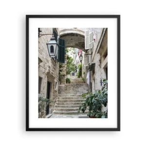 Poster in einem schwarzem Rahmen - Eine bezaubernde Gasse - 40x50 cm