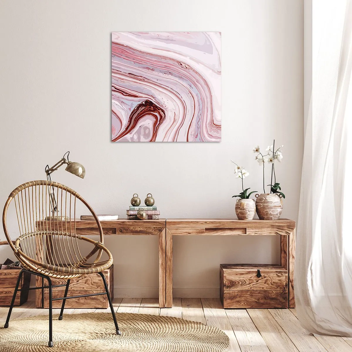 Bild auf Leinwand - Leinwandbild - Geradeaus, dann rechts runter - 40x40 cm