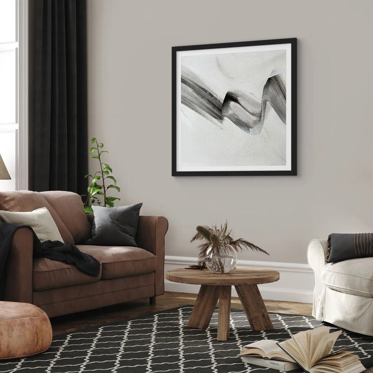 Poster in einem schwarzem Rahmen - Lässig zum Spaß - 60x60 cm