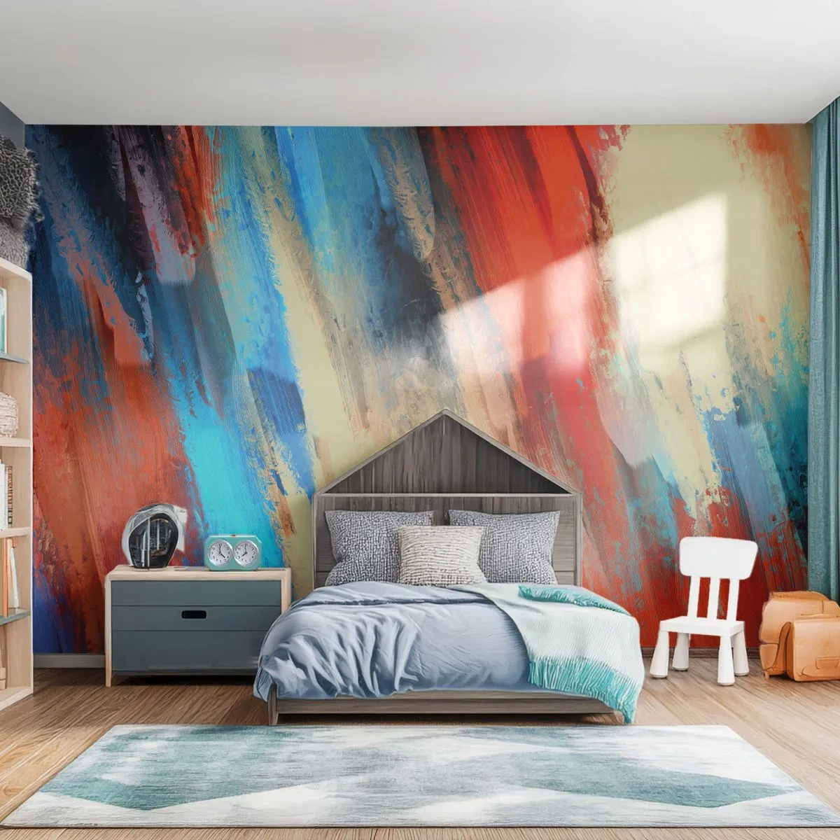 Fototapete Standard Eco - Eine Kaskade von Farben - Abstraktion, Stück, Modernes Muster - 200x140 cm