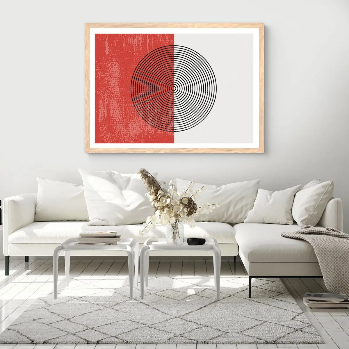 Poster in einem Rahmen aus heller Eiche - Auf den Punkt gebracht - 91x61 cm