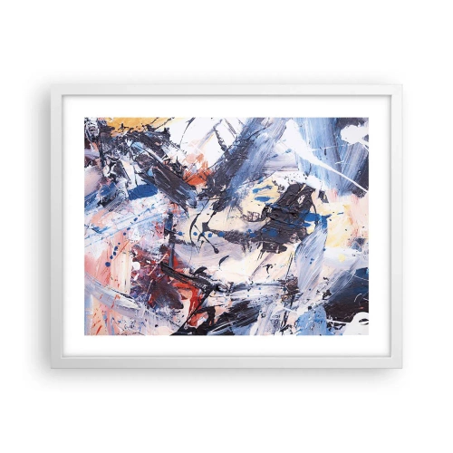 Poster in einem weißen Rahmen - Verrückter Tanz der Abstraktion - 50x40 cm
