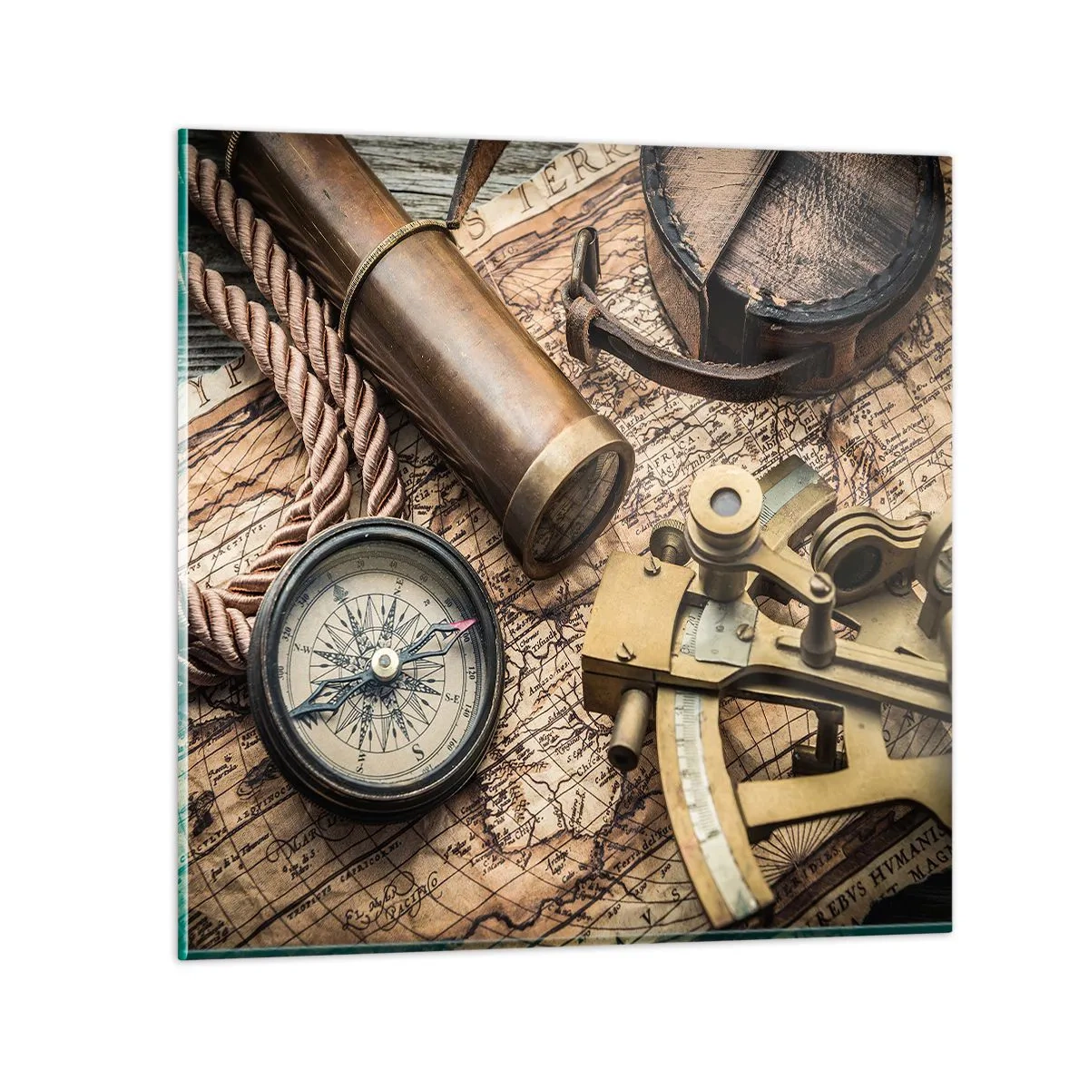 Glasbild - Bild auf glas - Setze Sie einen Kurs - 50x50 cm