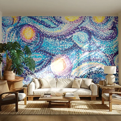 Fototapete Premium Sand - Aus einem Gemälde von van Gogh - Abstraktion, Stück, Malerei - 150x105 cm