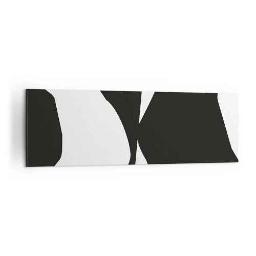 Bild auf Leinwand - Leinwandbild - Abstraktes Kontrastmuster in Schwarz und Weiß - 160x50cm - Positiv negativ - Moderne Wanddekoration für Wohnzimmer und Schlafzimmer ARTTOR