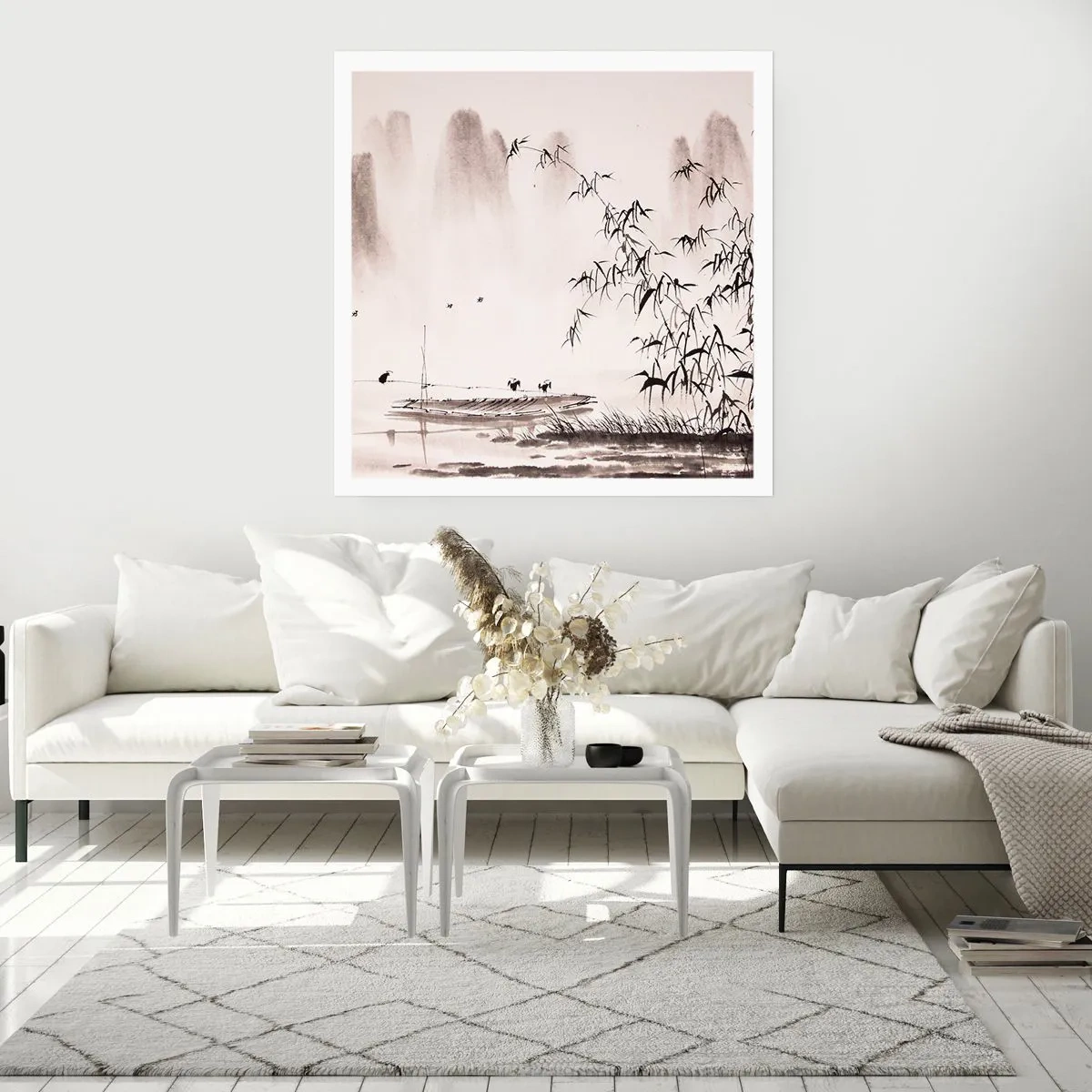 Poster - Die Stille der Reisfelder - 60x60 cm