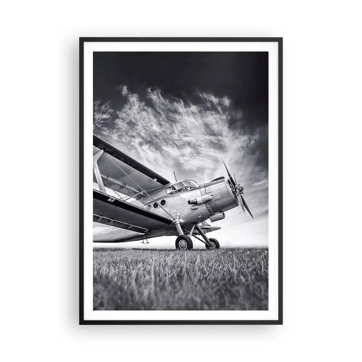 Poster in einem schwarzem Rahmen - Der geflügelte Wanderer - 70x100 cm