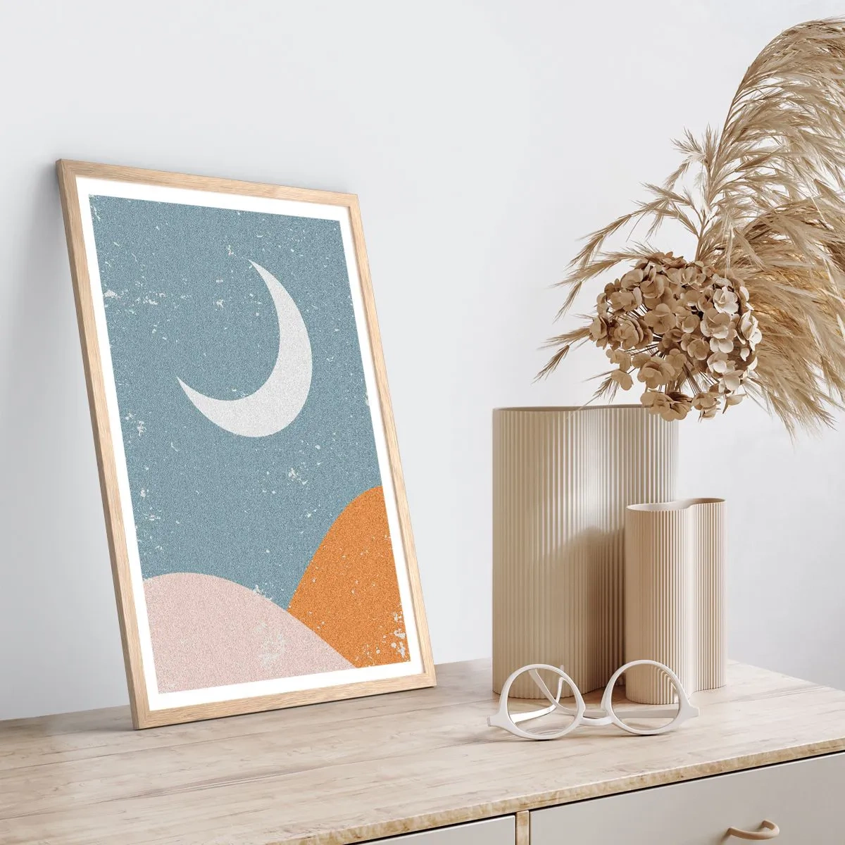 Poster in einem Rahmen aus heller Eiche - Wunder vieler Nächte - 50x70 cm