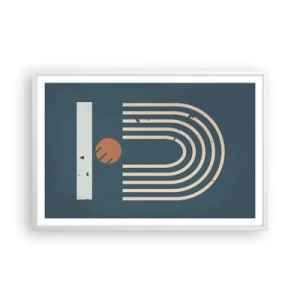 Poster in einem weißen Rahmen - Geometrie auf dem Granatapfel - 91x61 cm