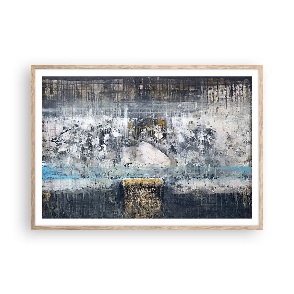 Poster in einem Rahmen aus heller Eiche - Wie auf Eis, wie nach Dezember - 100x70 cm