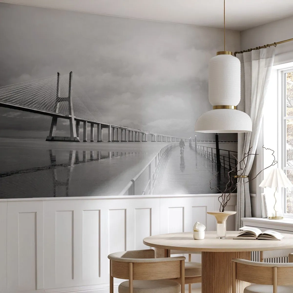 Fototapete Standard Eco - Jedem das Verdiente - Brücke, Die Architektur, Landschaft - 400x280 cm