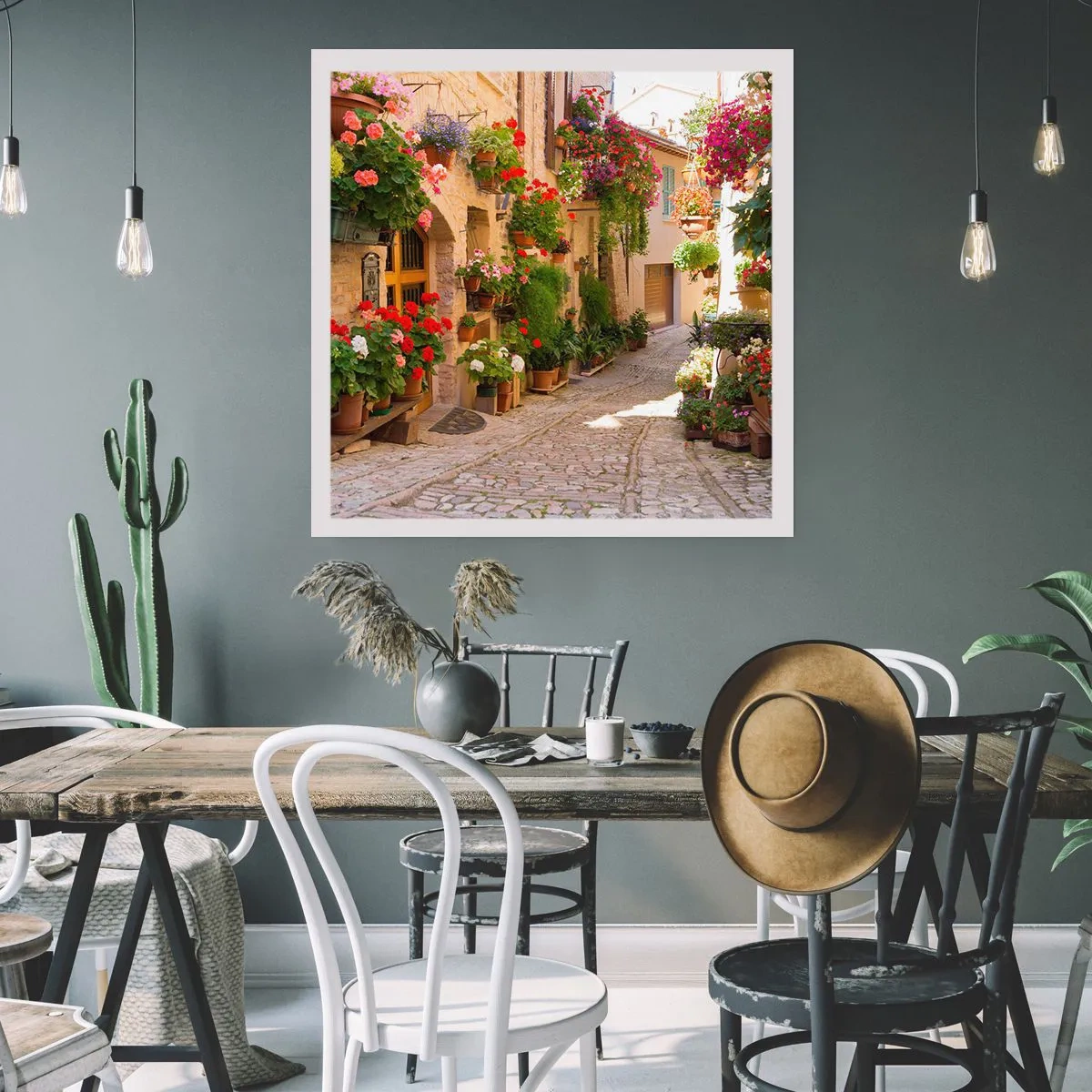 Poster - In der Flut Blumen - 30x30 cm