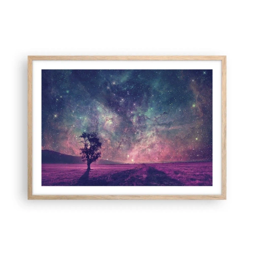 Poster in einem Rahmen aus heller Eiche - Unter dem magischen Himmel - 70x50 cm
