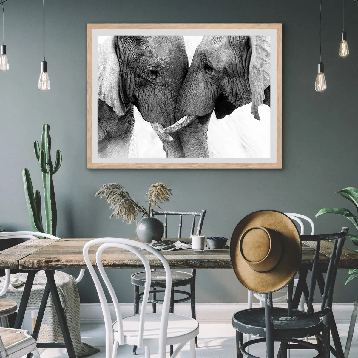 Poster in einem Rahmen aus heller Eiche - Herzliches Geständnis - 100x70 cm