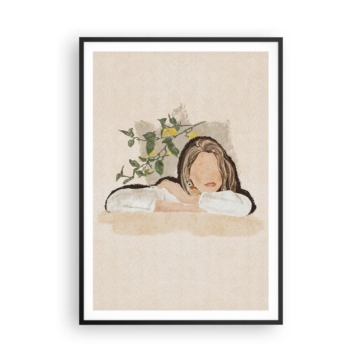 Poster in einem schwarzem Rahmen - Südländische Schönheit - 70x100 cm