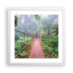 Poster in einem weißen Rahmen - Über den Kronen aufgehängt - 40x40 cm